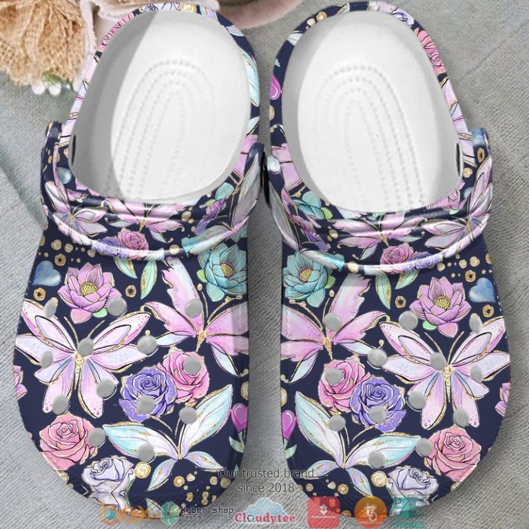 Floral-Butterfly-Crocband-Shoes-2