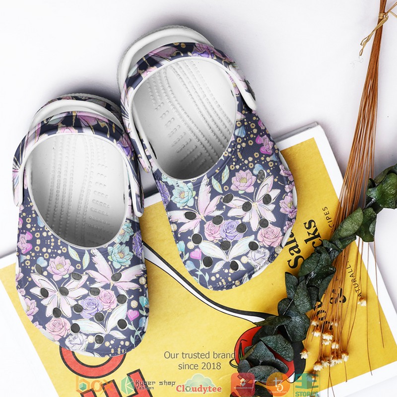 Floral Butterfly Crocband Shoes Floral Butterfly Crocband Shoes