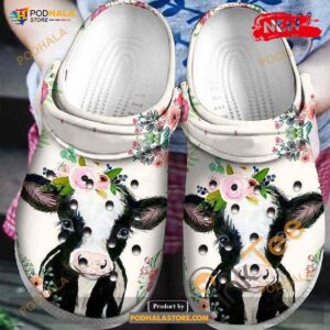 Floral Heifer Cow Farmer For Man Women Crocs Clog Shoes