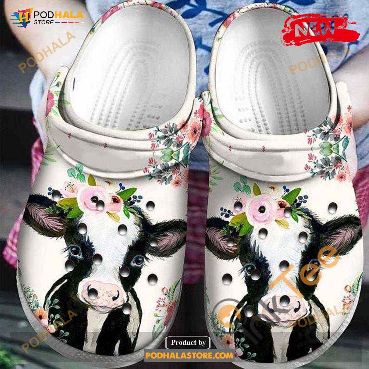 Floral Heifer Cow Farmer For Man Women Crocs Clog Shoes Floral Heifer Cow Farmer For Man Women Crocs Clog Shoes