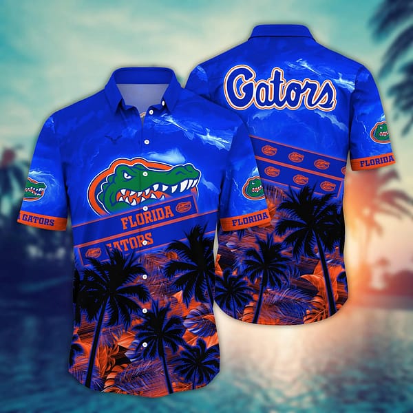 Florida Gators Black Palm Hawaiian Shirt Florida Gators Black Palm Hawaiian Shirt