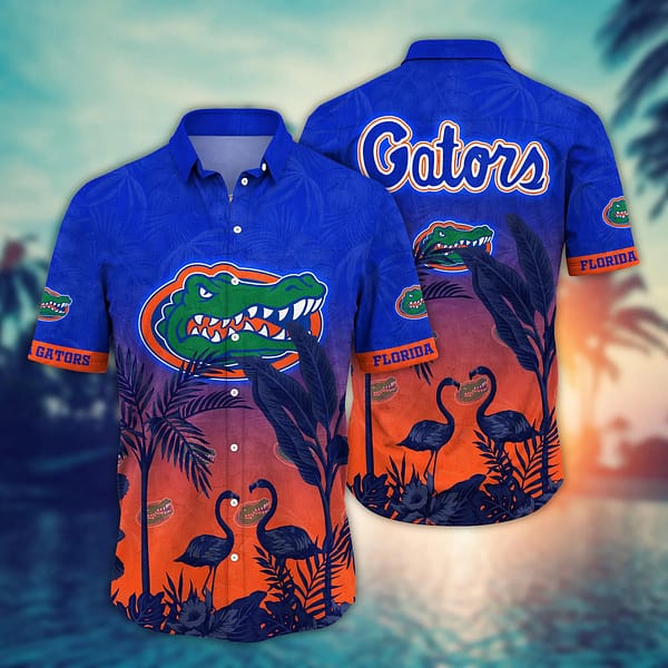 Florida Gators Flamingo Couple Hawaiian Shirt Florida Gators Flamingo Couple Hawaiian Shirt
