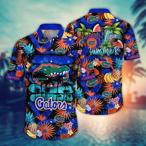 Florida Gators Palm Tree Tropical Flower Fruit Hawaiian Shirt Florida Gators Palm Tree Tropical Flower Fruit Hawaiian Shirt