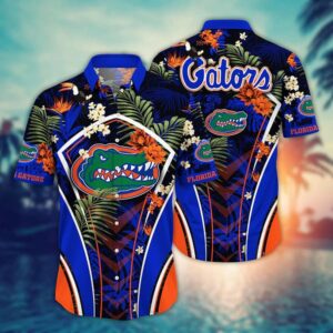 Florida Gators Tropical Leaf Armor Design Hawaiian Shirt