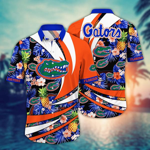 Florida Gators Tropical Pineapple Flowers Hawaiian Shirt Florida Gators Tropical Pineapple Flowers Hawaiian Shirt