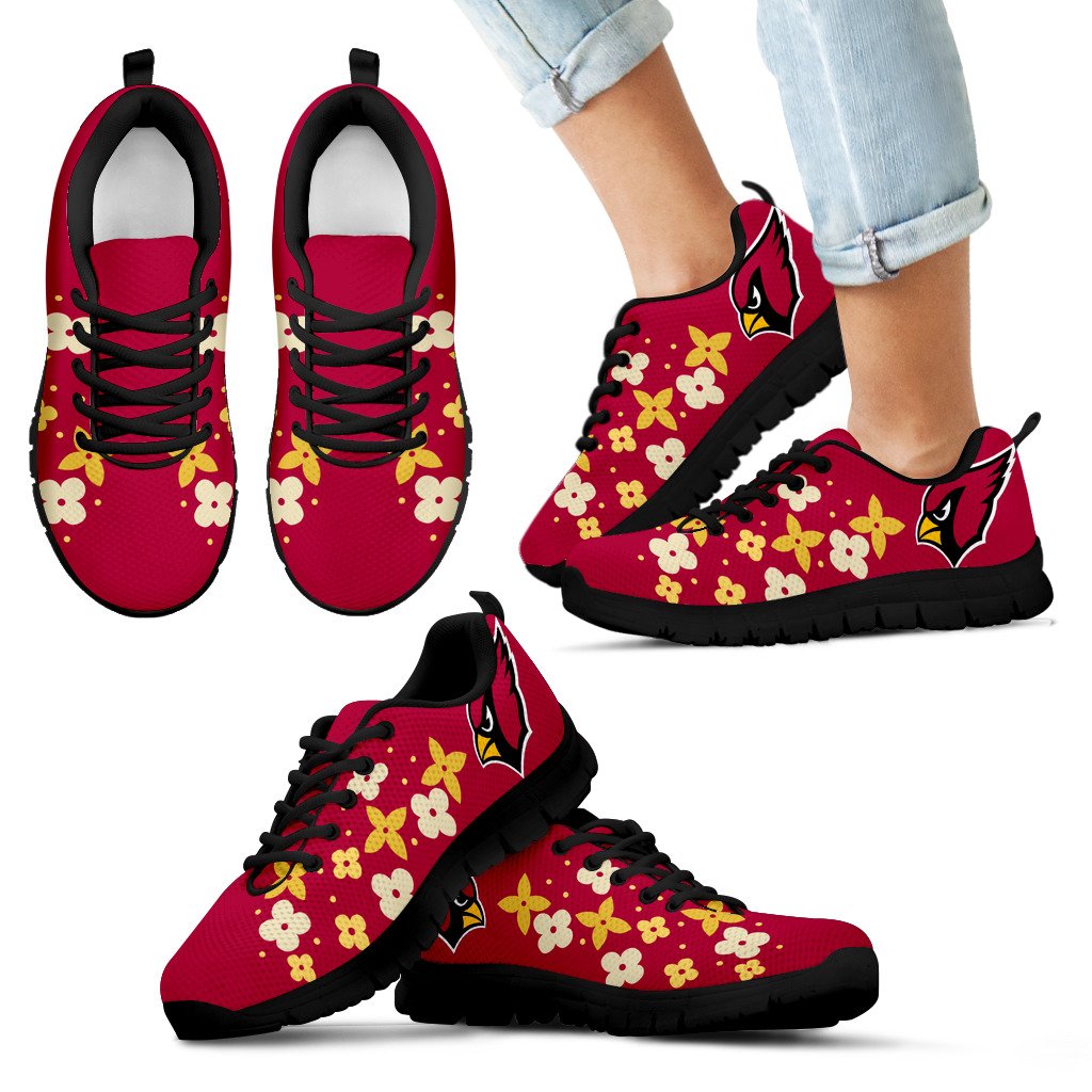 Flowers Pattern Arizona Cardinals Sneakers Flowers Pattern Arizona Cardinals Sneakers