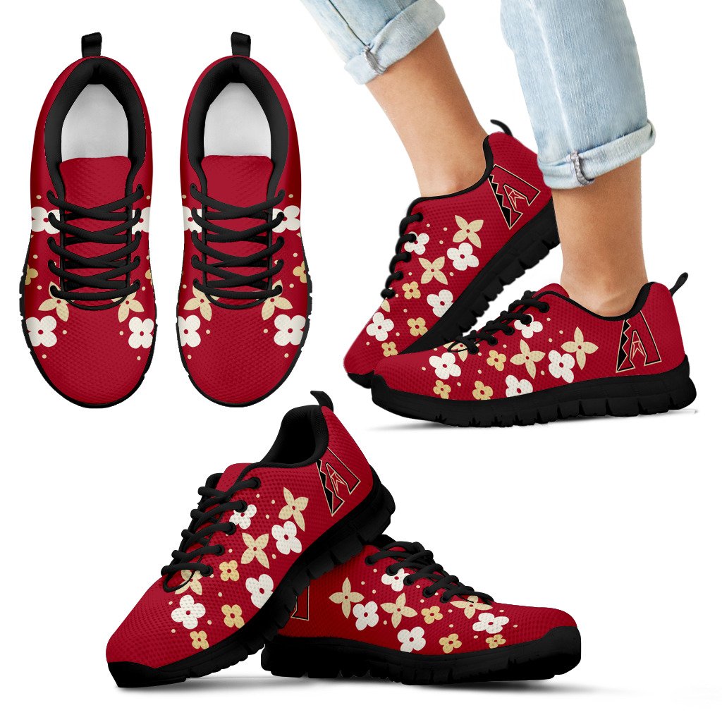 Flowers Pattern Arizona Diamondbacks Sneakers Flowers Pattern Arizona Diamondbacks Sneakers