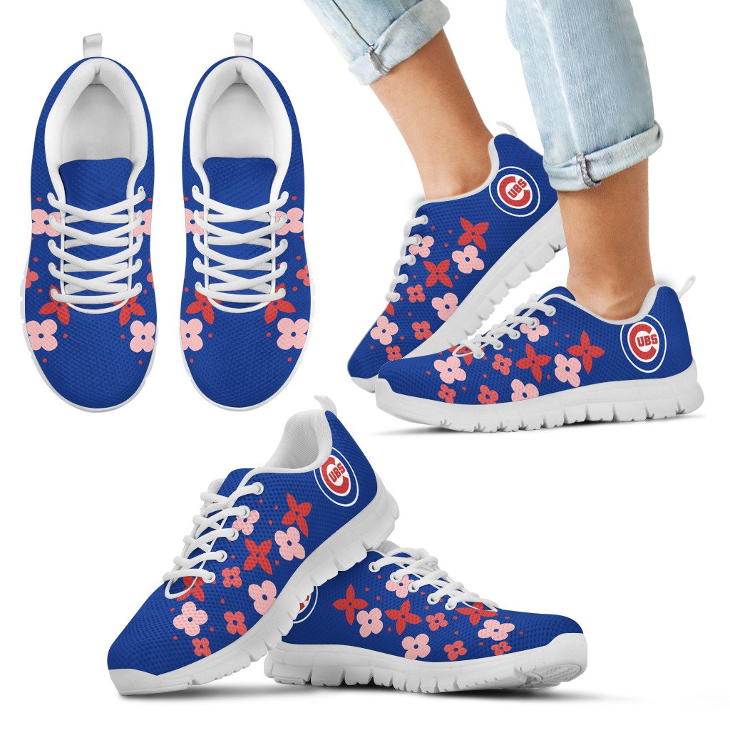 Flowers-Pattern-Chicago-Cubs-Sneakers-1