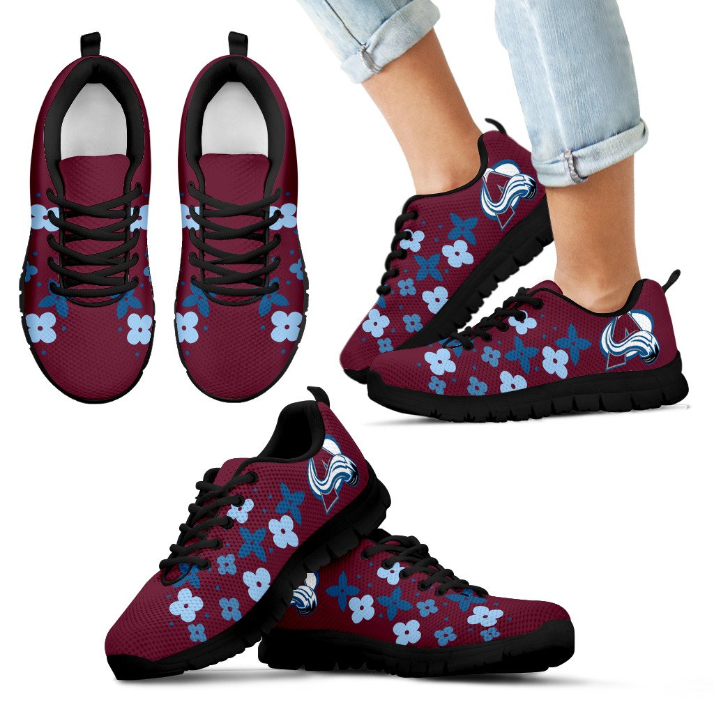 Flowers Pattern Colorado Avalanche Sneakers Flowers Pattern Colorado Avalanche Sneakers