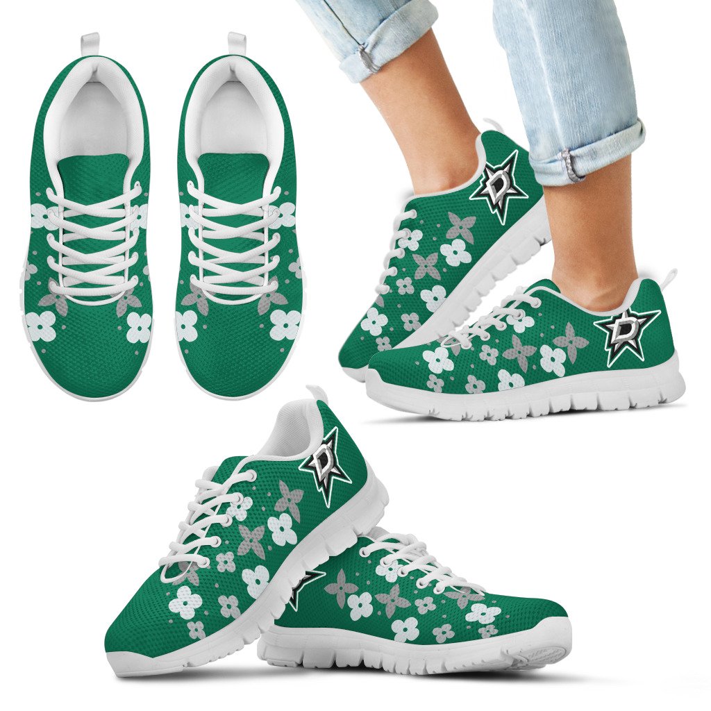 Flowers-Pattern-Dallas-Stars-Sneakers-1