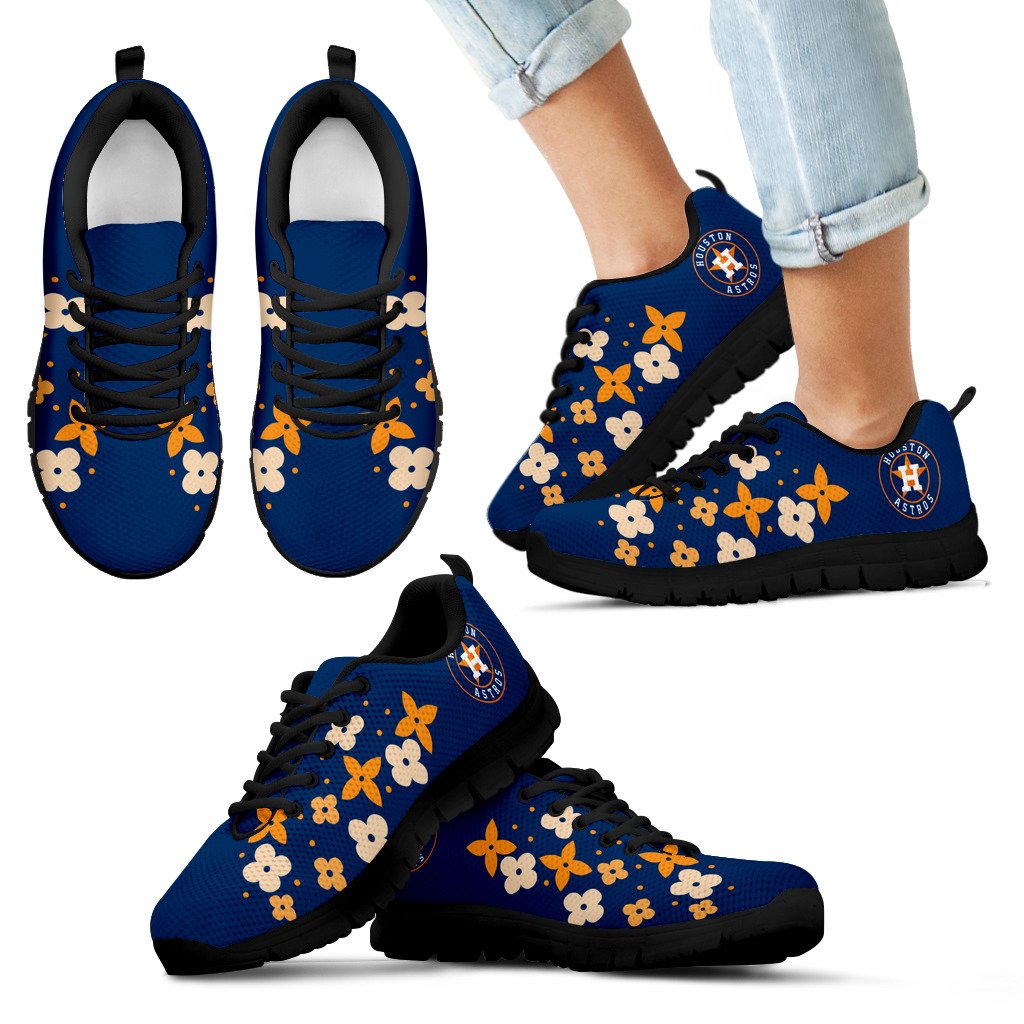 Flowers Pattern Houston Astros Sneakers Flowers Pattern Houston Astros Sneakers