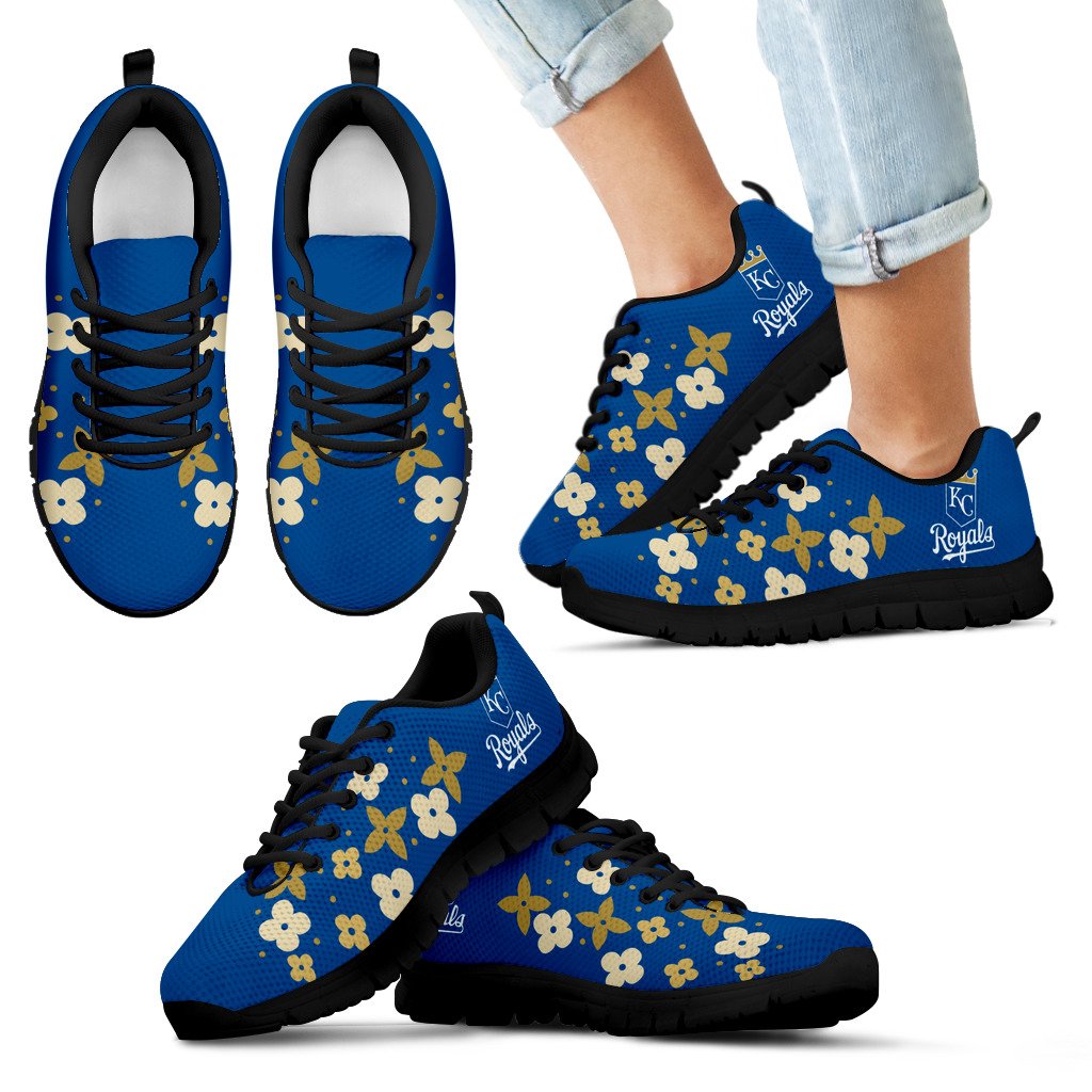 Flowers Pattern Kansas City Royals Sneakers Flowers Pattern Kansas City Royals Sneakers