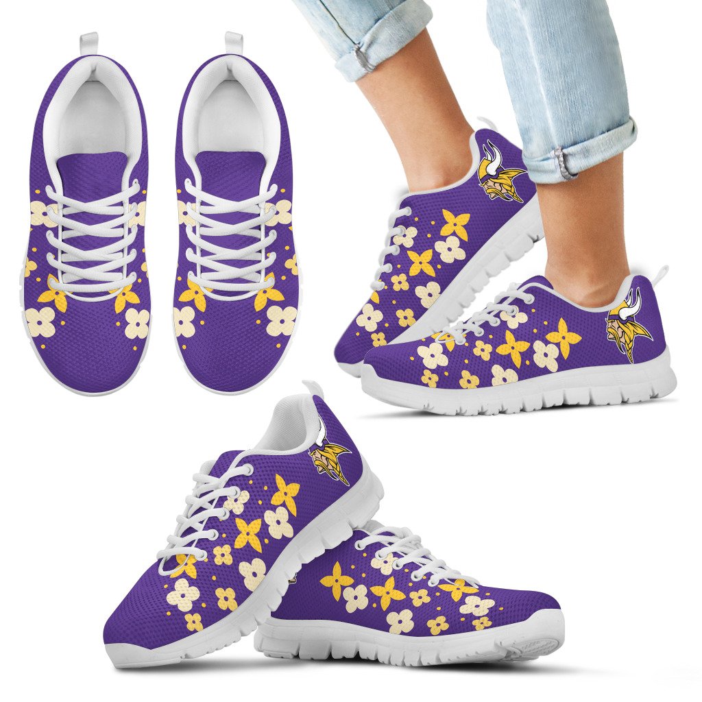 Flowers-Pattern-Minnesota-Vikings-Sneakers-1