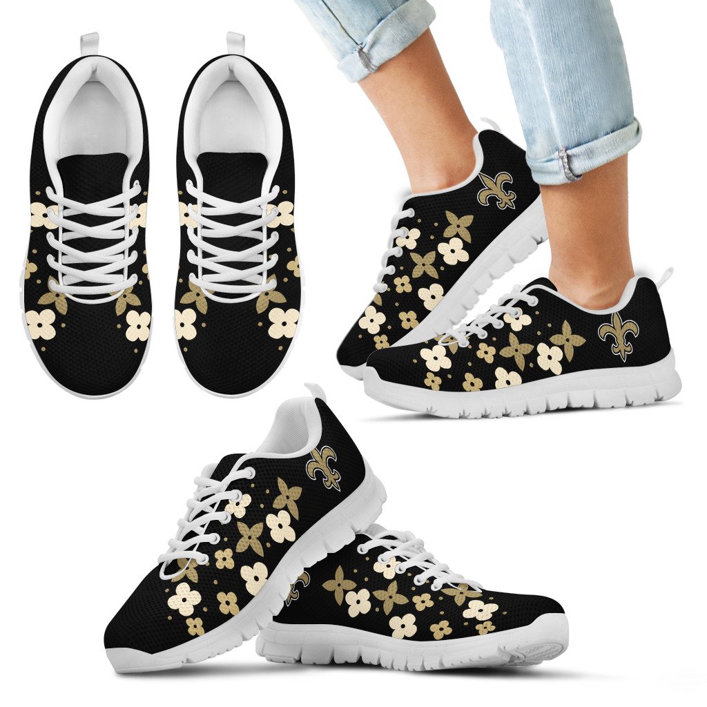 Flowers-Pattern-New-Orleans-Saints-Sneakers-1