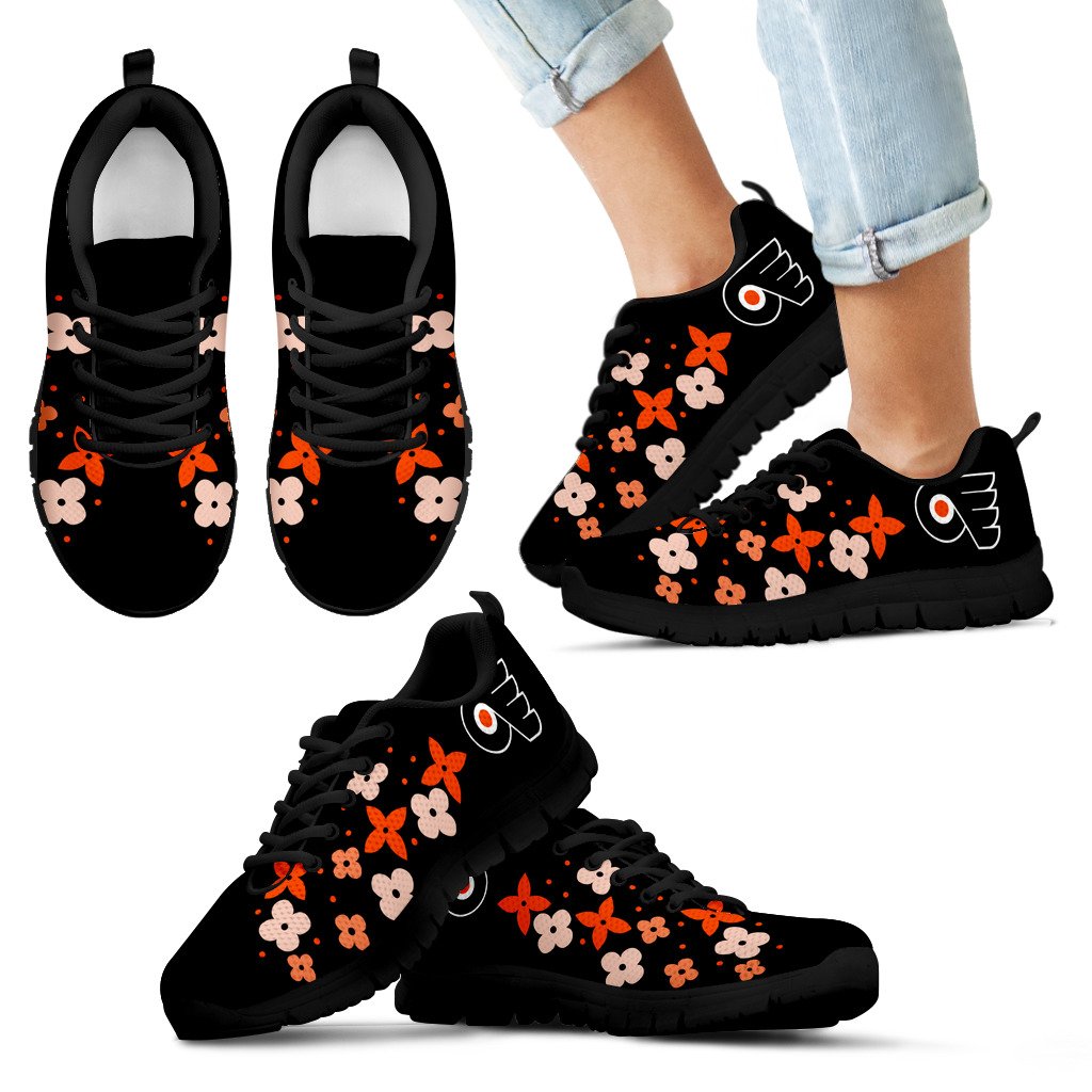 Flowers Pattern Philadelphia Flyers Sneakers Flowers Pattern Philadelphia Flyers Sneakers