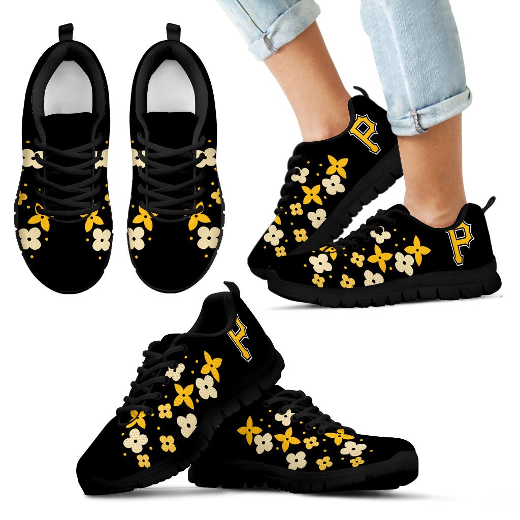 Flowers Pattern Pittsburgh Pirates Sneakers Flowers Pattern Pittsburgh Pirates Sneakers