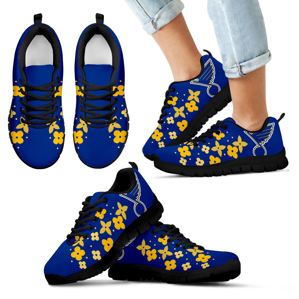 Flowers Pattern St. Louis Blues Sneakers Flowers Pattern St. Louis Blues Sneakers