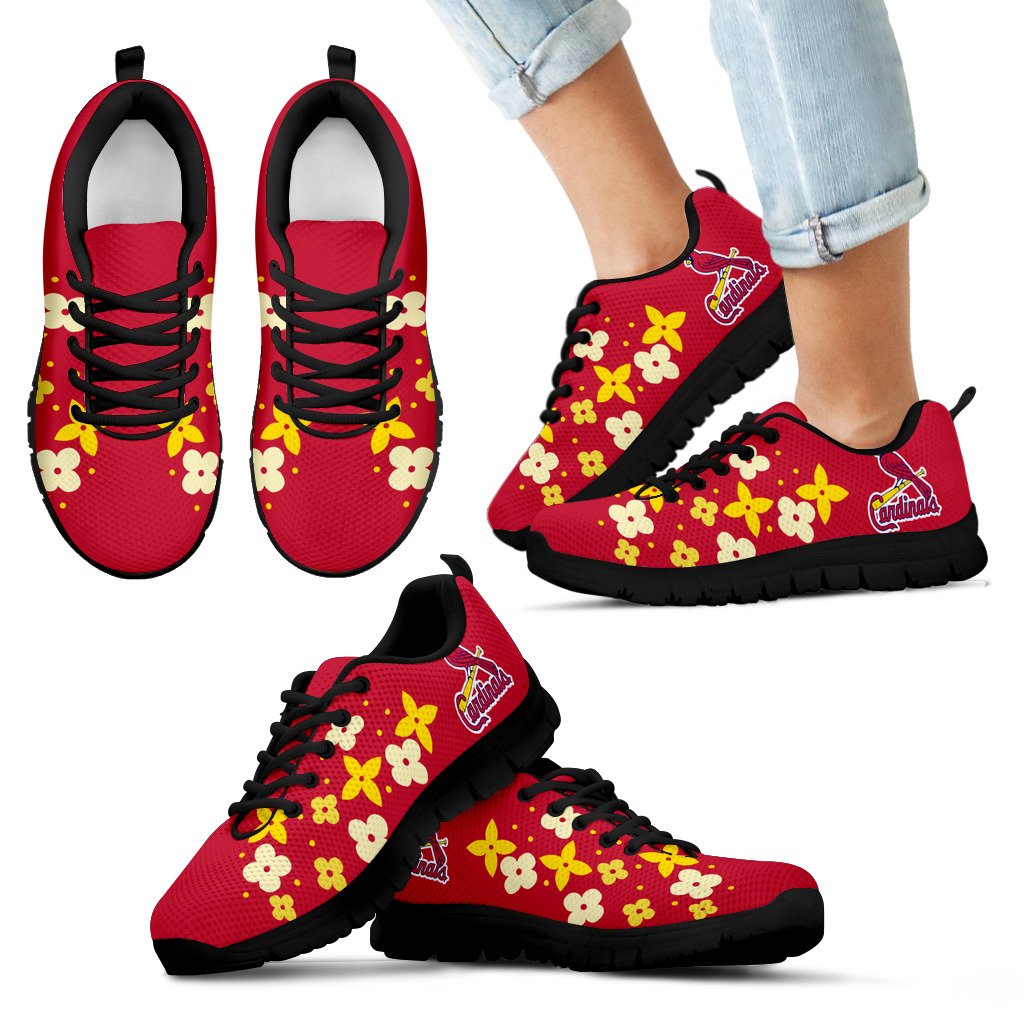 Flowers Pattern St. Louis Cardinals Sneakers Flowers Pattern St. Louis Cardinals Sneakers