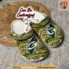 Football Crocs Personalized Green Bay Packers Ripped Zebra Print Paint Clog Shoes