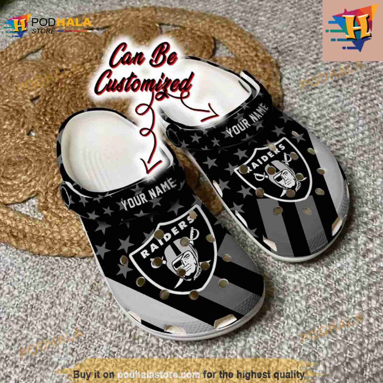 Football Crocs Personalized Las Vegas Raiders Star Flag Clog Shoes Football Crocs Personalized Las Vegas Raiders Star Flag Clog Shoes