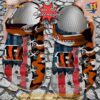 Football Crocs Personalized Us Flag Cincinnati Bengals Cross Stitch Camo Pattern Clog Shoes