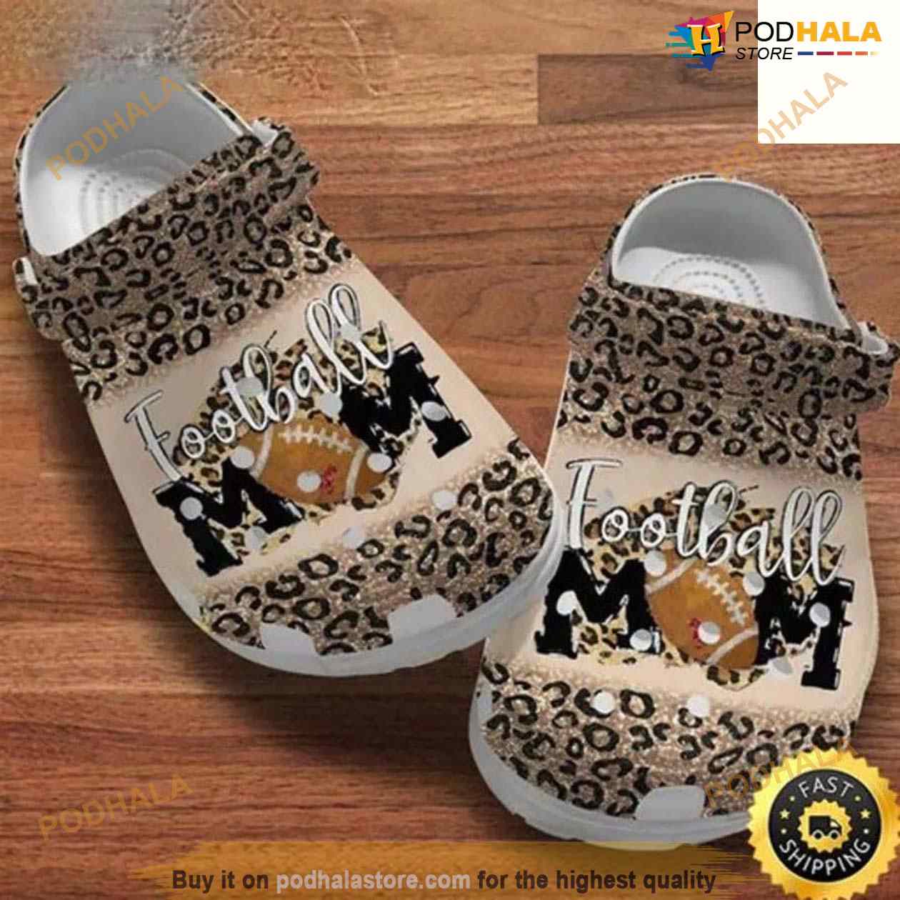 Football Mom Leopard Patterns American Mother Crocs Clog Shoes For Men Women Football Mom Leopard Patterns American Mother Crocs Clog Shoes For Men Women