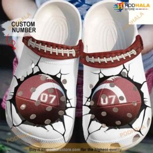 Football Personalized Crack Crocs Clog Shoes Crocs Clog Shoes For Men Women