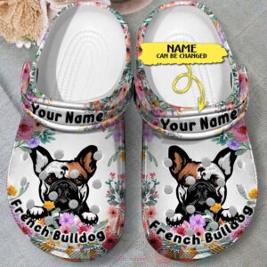 French Bulldog Custom Name Crocband Crocs Clog Shoes