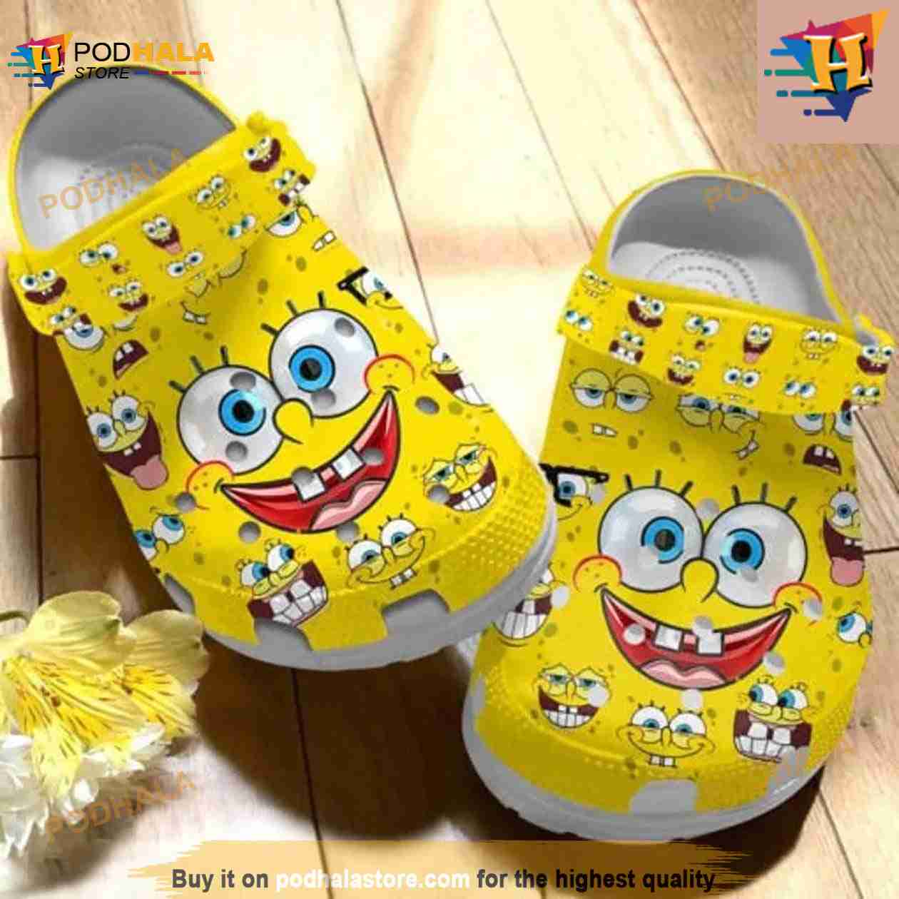 Funny Yellow Spongebob Face Cartoon Crocs Clog Shoes Funny Yellow Spongebob Face Cartoon Crocs Clog Shoes