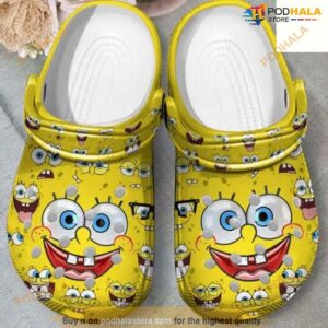 Funny Yellow Spongebob Face Cartoon Crocs For Men Women