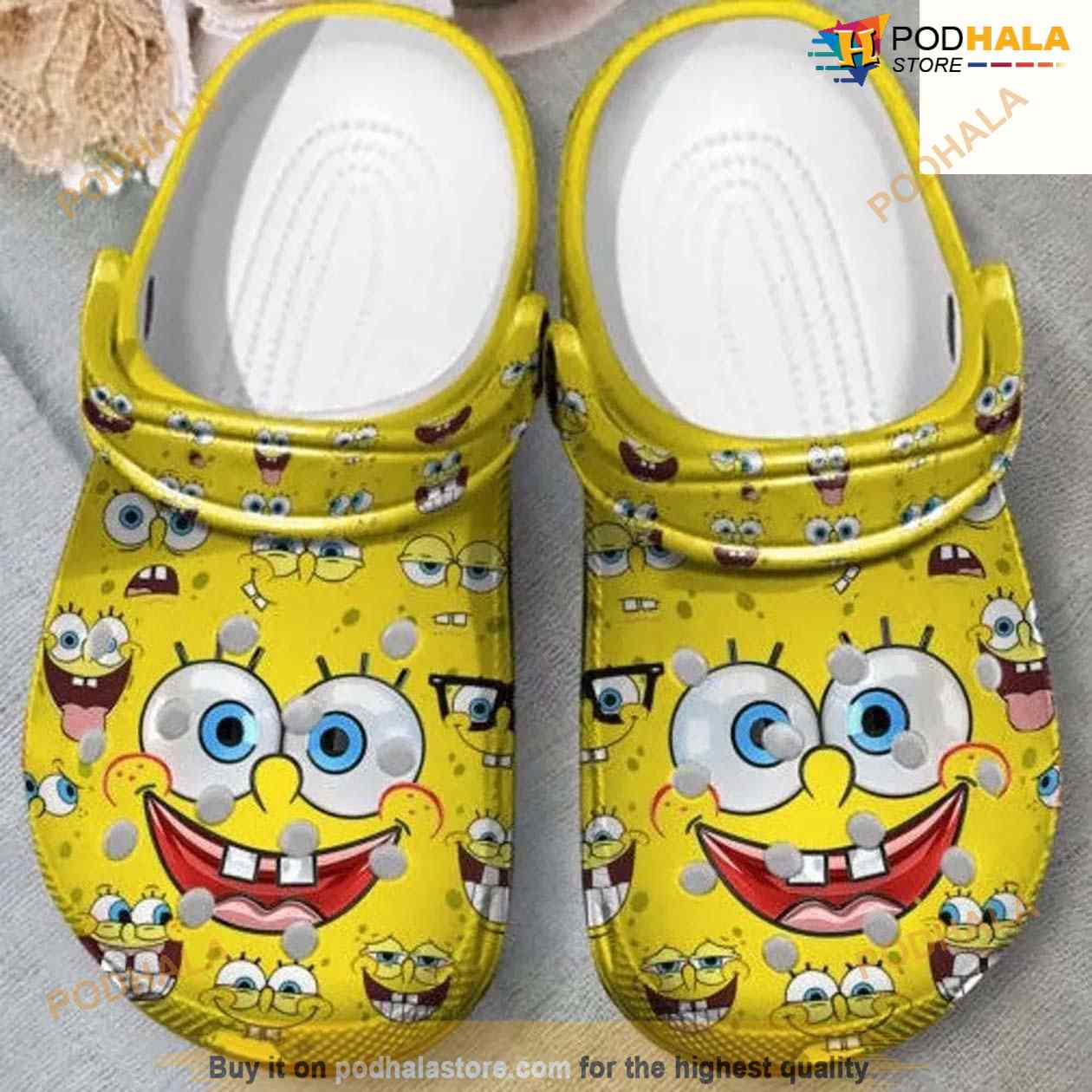Funny Yellow Spongebob Face Cartoon Crocs For Men Women Funny Yellow Spongebob Face Cartoon Crocs For Men Women