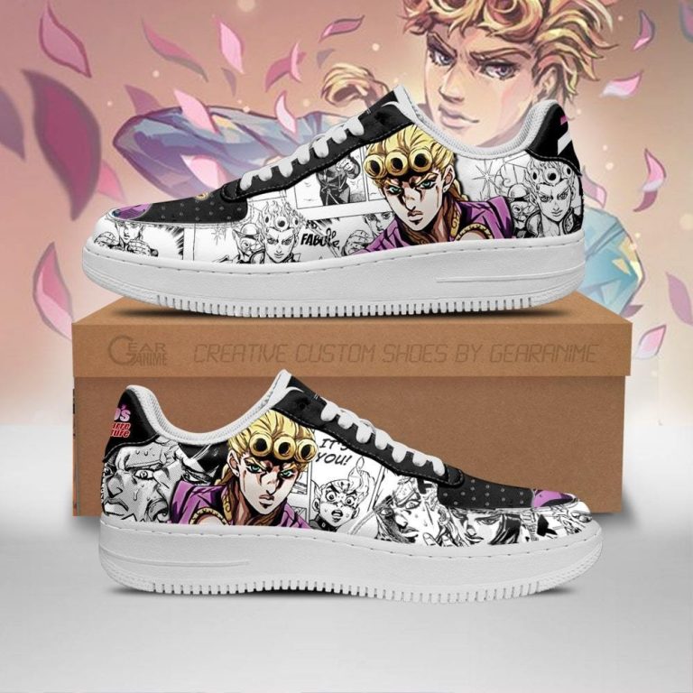 Giorno-Giovanna-Manga-Style-JojoS-Anime-Air-Force-Shoes-1