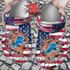 [Gorgeous] Lions American Flag Breaking Wall Crocs Gift