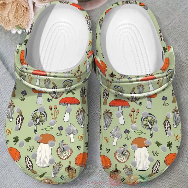 Green-Mushroom-Pattern-Crocband-Crocs-Clog-Shoes-2