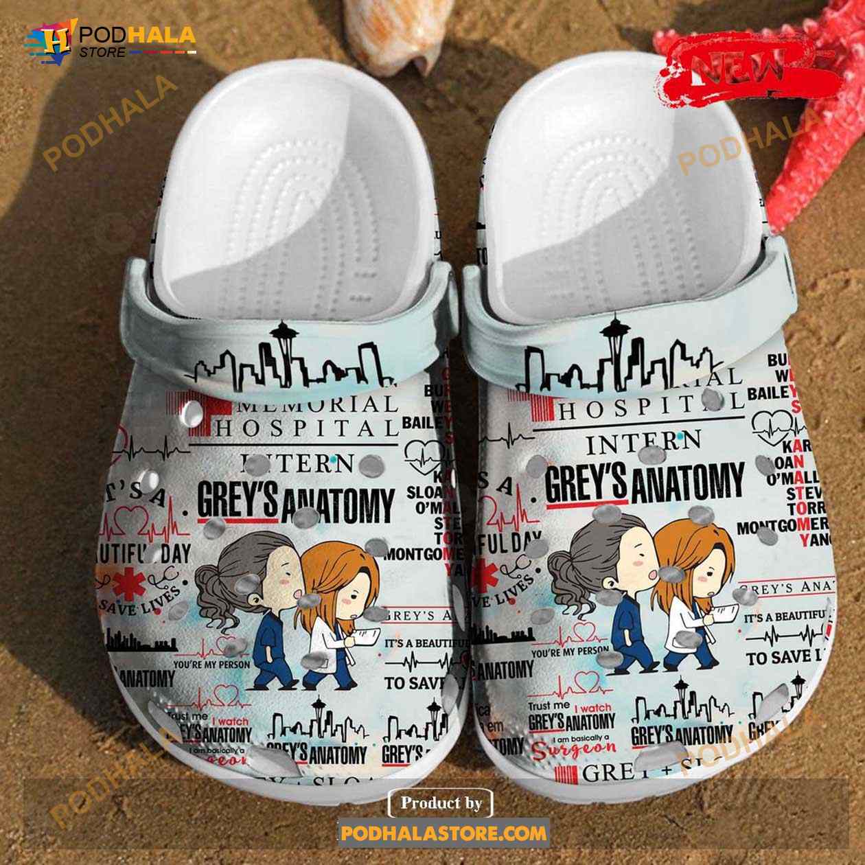 Grey Anatomy Nurse Pattern Comfortable Hot Summer Crocs Clog Shoes Grey Anatomy Nurse Pattern Comfortable Hot Summer Crocs Clog Shoes