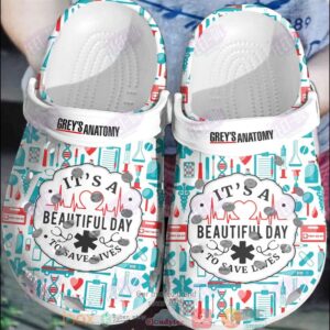 Grey’S Anatomy It’S A Beautiful Day To Save Movie Crocband Crocs Clog Shoes