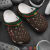 Gucci Brand Dark Brown Pattern Crocband Clog Shoes