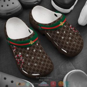 Gucci Brand Dark Brown Pattern Crocband Clog Shoes