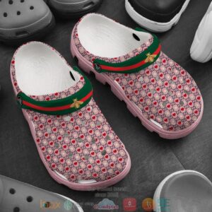 Gucci Heart Pink Pattern Crocband Clog Shoes