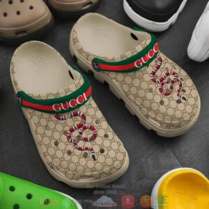 Gucci Kingsnake Khaki Pattern Crocband Clog Shoes