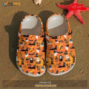 Halloween Seamless Pattern For Man Women Crocs Clog Shoes