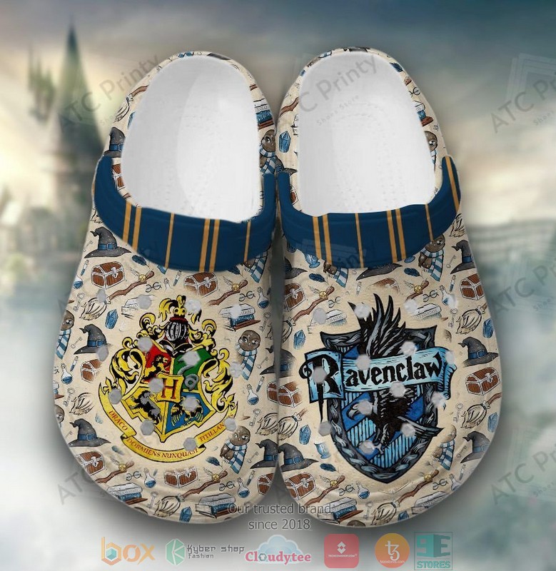 Harry Potter Ravenclaw Cream Crocband Crocs Clog Shoes Harry Potter Ravenclaw Cream Crocband Crocs Clog Shoes