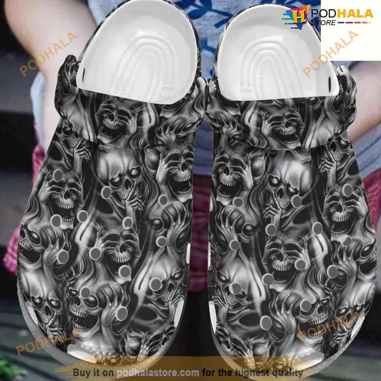 Hear No Evil Skull Shoes Clogsbland Crocs Clog Shoes Hear No Evil Skull Shoes Clogsbland Crocs Clog Shoes