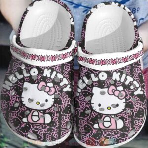 Hello Kitty Black-Pink Crocband Crocs Clog Shoes