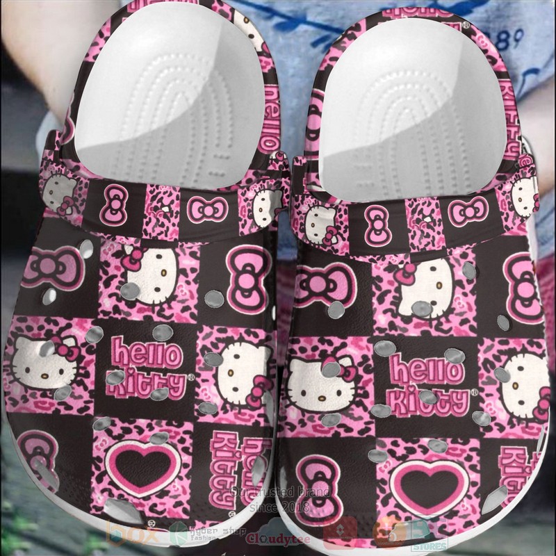 Hello Kitty Brown-Pink Crocband Crocs Clog Shoes Hello Kitty Brown-Pink Crocband Crocs Clog Shoes