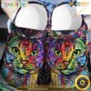 Hippie Colorful Cat Custom Crocs Shoes Clogs Shoes