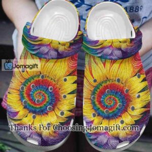 Hippie Sunflower Tie Dye Crocs Gift