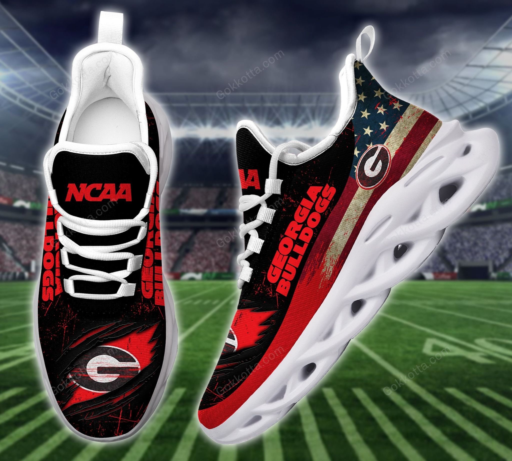 Hot-Sale-Ncaa-Georgia-Bulldogs-American-Flag-Max-Soul-Shoes-1
