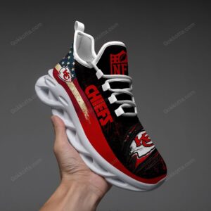 [Hot Sale] Nfl Kansas City Chiefs American Flag Running Shoes