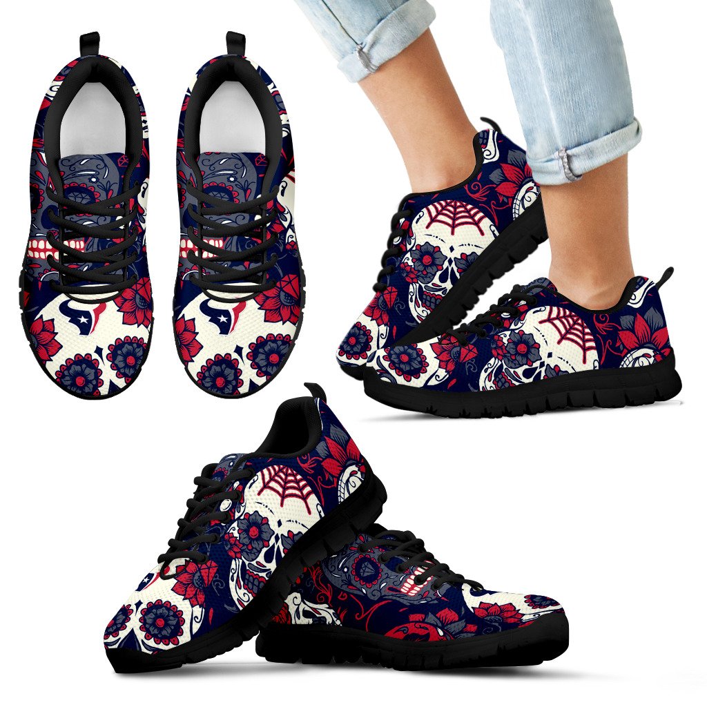 Houston Texans Colorful Sugar Skull Sneakers Houston Texans Colorful Sugar Skull Sneakers